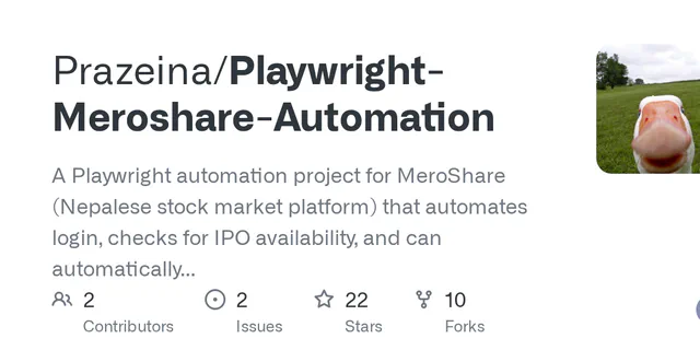 Playwright MeroShare Automation